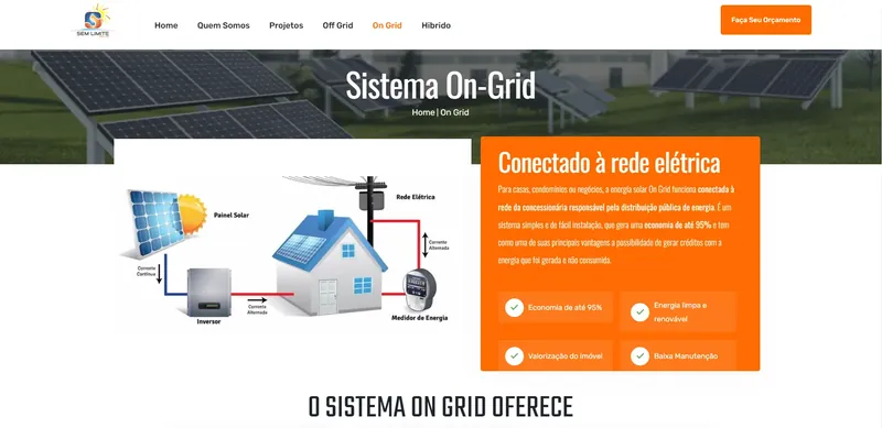 Sitio web de Sem Limite Solar